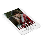 の日付結婚切り出し垂直方向の写真日付を保存 マグネット (右側)