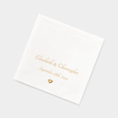 の日付結婚新郎新婦モノグラムパーティーカクテル 箔ナプキン (左)