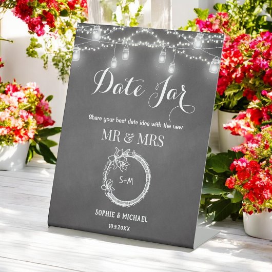 の日付結婚jarブラックストリングライト 台座サイン