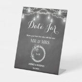 の日付結婚jarブラックストリングライト 台座サイン (正面)