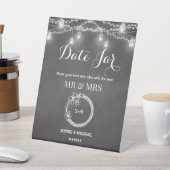 の日付結婚jarブラックストリングライト 台座サイン (インサイチュ)