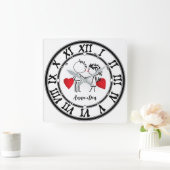 の日結婚バレンイン，愛 スクエア壁時計 (ホーム)