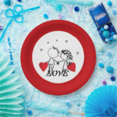 の日結婚バレンイン，愛 ペーパープレート (パーティー)