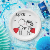 の日結婚バレンイン，愛 ペーパープレート (パーティー)