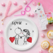 の日結婚バレンイン，愛 ペーパープレート (パーティー)