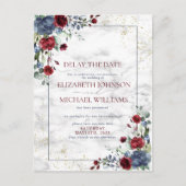 の日結婚付け延期ブルーブルゴーニュフローラ 案内ポストカード (正面)