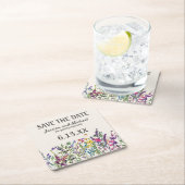 の日結婚付救水の色のワイルドフラワーのフローラ スクエアペーパーコースター (インサイチュ)