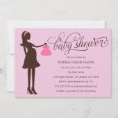 |の明るいピンクがあるお母さん 招待状 (正面)