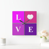 ~の明るく、陽気、正方形の柱時計を愛して下さい スクエア壁時計 (ホーム)