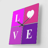 ~の明るく、陽気、正方形の柱時計を愛して下さい スクエア壁時計 (傾斜)