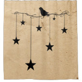 の星とぶら下がったクロウシャワーのカーテン シャワーカーテン (正面)