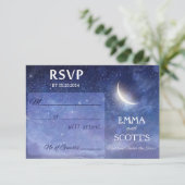 の星結婚の下にあるRSVPカードセット 出欠カード (スタンド正面)