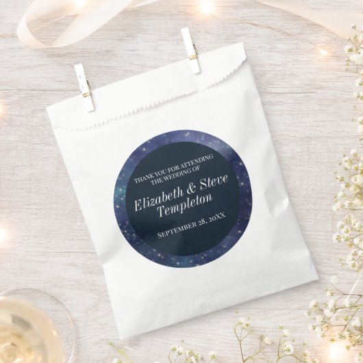 の星結婚の夜の天空ありがとう海軍 フェイバーバッグ (クリップ留めされた状態)