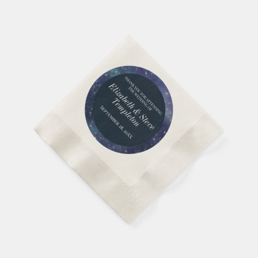 の星結婚の夜の天空ありがとう海軍 縁ありカクテルナプキン (角)