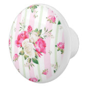 の春、ぼろぼろの上品、ピンクのバラ、上品、f美しい セラミックノブ (右)