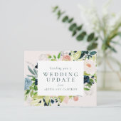 の更新結婚ネイビー赤面フローラ ポストカード (スタンド正面)