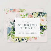 の更新結婚ネイビー赤面フローラ ポストカード (正面/裏面)