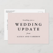 の更新結婚日の変更赤面ピンク ポストカード (正面/裏面)