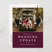の更新結婚日を変更するmaroon photo ポストカード (正面/裏面)