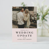 の更新結婚日付の変更赤面フォトカード (スタンド正面)