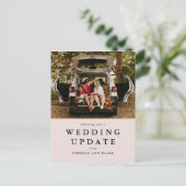 の更新結婚日付の変更赤面写真 ポストカード (スタンド正面)