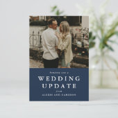 の更新結婚日付ネイビーの写真カードの変更 (スタンド正面)