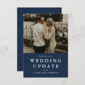 の更新結婚日付ネイビーの写真カードの変更 (正面/裏面)