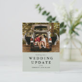 の更新結婚日sage green photoの日付の変更 ポストカード (スタンド正面)