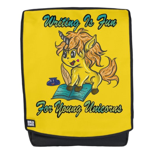 の書おもしろいは若いユニコーンだ バックパック (正面)