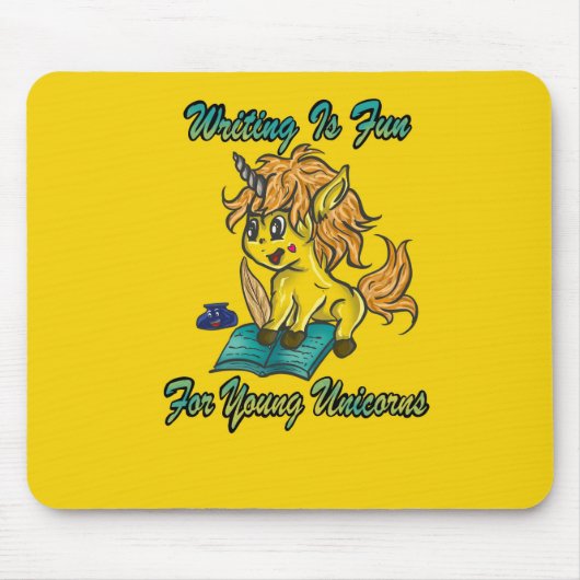の書おもしろいは若いユニコーンだ マウスパッド (正面)