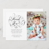 の書クラシック写バプテスマありがとう サンキューカード (正面/裏面)