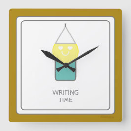 の書タイムウォール時計の詩人Adiela Akoo スクエア壁時計