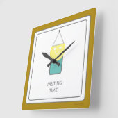 の書タイムウォール時計の詩人Adiela Akoo スクエア壁時計 (傾斜)