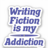 の書フィクションは私の中毒作家ことわざ シール (正面)