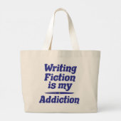 の書フィクションは私の中毒作家引用文おもしろい ラージトートバッグ (裏面)