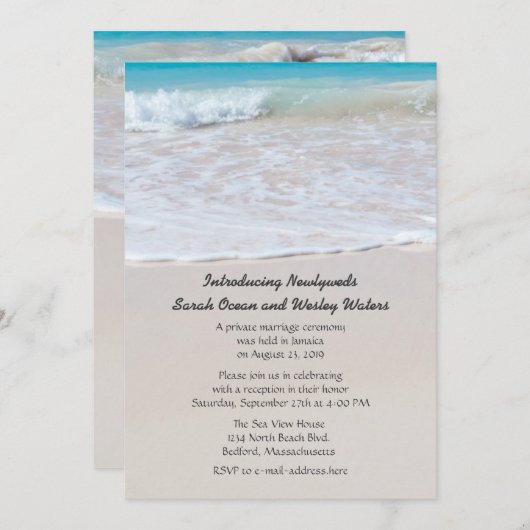 の書発表は砂の結婚中で 招待状 (正面/裏面)