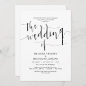 の書結婚跡，シンプル家族と黒 招待状 (正面/裏面)