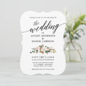 の書結婚道水彩マグノリアスバラ 招待状 (スタンド正面)