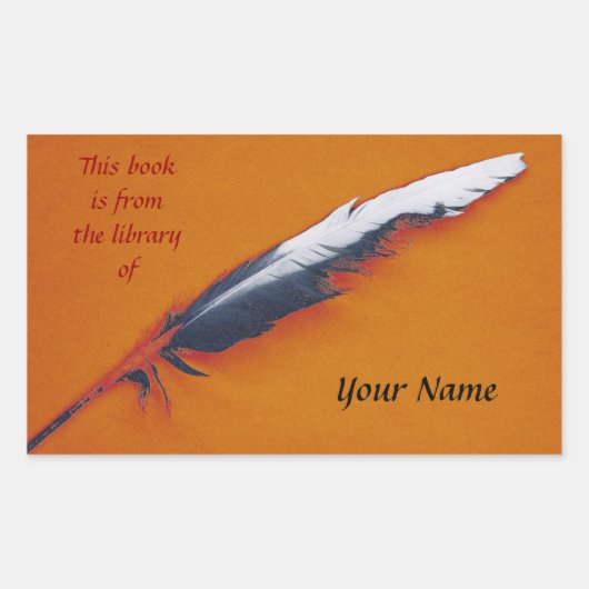の書quill libraryステッカープレート 長方形シール (正面)