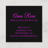 *~*の曼荼羅のネオン霊気のヨガの医術 スクエア名刺 (裏面)