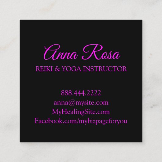 *~*の曼荼羅のネオン霊気のヨガの医術 スクエア名刺 (裏面)