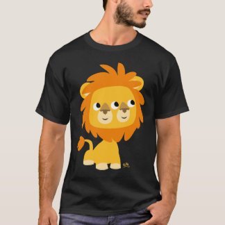 の最もかわいい漫画のライオンのTシャツ裏表がある Tシャツ