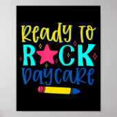 ～の最初の日にロックデイケア新学期の準備ができている ポスター (正面)