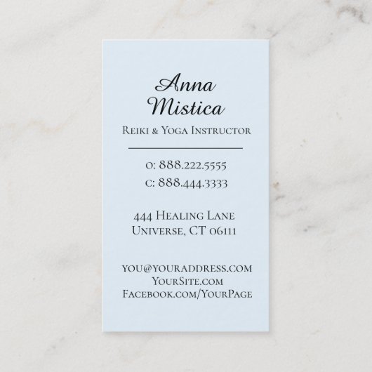 *~*の月のはすエネルギー治療師のヨガの霊気 名刺 (裏面)