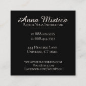 *~*の月のはすエネルギー治療師の霊気のマッサージのヨガ スクエア名刺 (裏面)