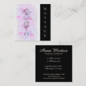 *~*の月のはすエネルギー霊気のマッサージセラピスト スクエア名刺 (正面/裏面)