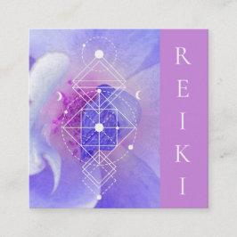 *~*の月の宇宙青のバラの神聖な幾何学 スクエア名刺