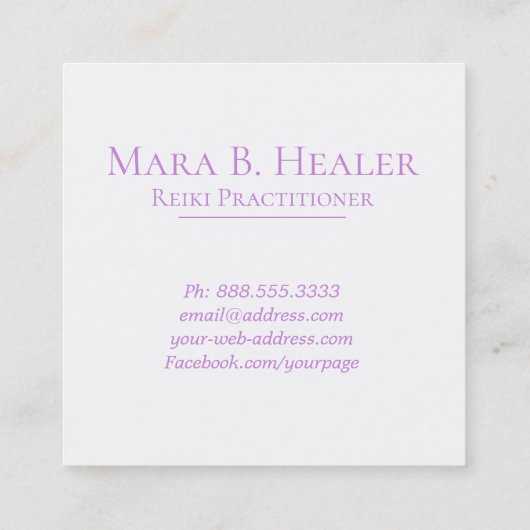 *~*の月の宇宙青のバラの神聖な幾何学 スクエア名刺 (裏面)