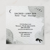 *~*の月の松の木を跳躍させている宇宙月のキツネ スクエア名刺 (裏面)