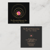 *~*の月神聖な幾何学の金ゴールド幾何学的なBoho スクエア名刺 (正面/裏面)